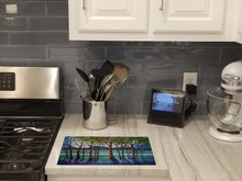 Load image into Gallery viewer, Tanzanite River Glass Cutting Boards – Durable, Decorative Kitchen Art Large PPD3022LCB