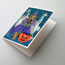 Load image into Gallery viewer, Airedale Boo Hoo Halloween Greeting Cards -  Blank Note Cards – 8-Pack of Artist-Designed Cards with Envelopes