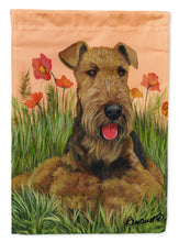 Load image into Gallery viewer, Airedale Terrier Poppies Flag Canvas House Size PPP3003CHF