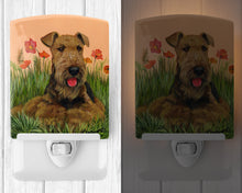 Load image into Gallery viewer, Airedale Terrier Poppies Ceramic Night Light PPP3003CNL