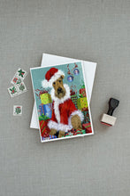 Load image into Gallery viewer, Airedale Santa Christmas Greeting Cards -  Blank Note Cards – 8-Pack of Artist-Designed Cards with Envelopes
