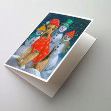 Load image into Gallery viewer, Airedale Snowpeople Christmas Greeting Cards -  Blank Note Cards – 8-Pack of Artist-Designed Cards with Envelopes
