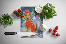 Load image into Gallery viewer, Airedale Snowpeople Christmas Glass Cutting Boards – Durable, Decorative Kitchen Art Large PPP3005LCB