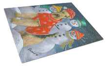 Load image into Gallery viewer, Airedale Snowpeople Christmas Glass Cutting Boards – Durable, Decorative Kitchen Art Large PPP3005LCB