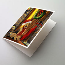 Load image into Gallery viewer, Airedale Welcome Home Christmas Greeting Cards -  Blank Note Cards – 8-Pack of Artist-Designed Cards with Envelopes