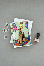 Load image into Gallery viewer, Airedale High Flyer Greeting Cards -  Blank Note Cards – 8-Pack of Artist-Designed Cards with Envelopes