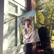 Load image into Gallery viewer, Australian Shepherd Scarlet Flag Canvas House Size PPP3009CHF