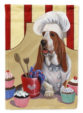Load image into Gallery viewer, Basset Hound Cupcake Hound Flag Canvas House Size PPP3011CHF