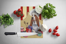 Load image into Gallery viewer, Basset Hound Cupcake Hound Glass Cutting Boards – Durable, Decorative Kitchen Art Large PPP3011LCB