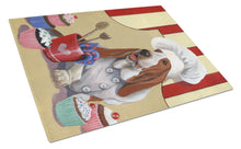 Load image into Gallery viewer, Basset Hound Cupcake Hound Glass Cutting Boards – Durable, Decorative Kitchen Art Large PPP3011LCB