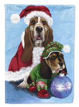 Load image into Gallery viewer, Basset Hound Santa Christmas Flag Canvas House Size PPP3012CHF