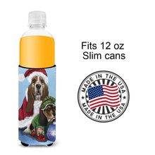 Load image into Gallery viewer, Basset Hound Santa Christmas  Hugger for slim cans PPP3012MUK