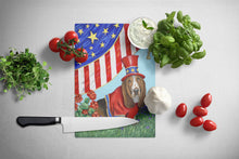 Load image into Gallery viewer, Basset Hound USA Glass Cutting Boards – Durable, Decorative Kitchen Art Large PPP3014LCB