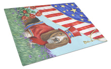 Load image into Gallery viewer, Basset Hound USA Glass Cutting Boards – Durable, Decorative Kitchen Art Large PPP3014LCB