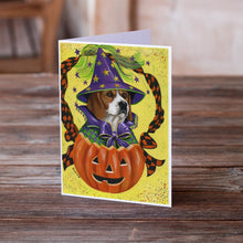 Load image into Gallery viewer, Beagle Halloweenie Greeting Cards -  Blank Note Cards – 8-Pack of Artist-Designed Cards with Envelopes