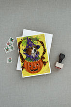 Load image into Gallery viewer, Beagle Halloweenie Greeting Cards -  Blank Note Cards – 8-Pack of Artist-Designed Cards with Envelopes