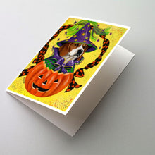 Load image into Gallery viewer, Beagle Halloweenie Greeting Cards -  Blank Note Cards – 8-Pack of Artist-Designed Cards with Envelopes