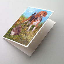 Load image into Gallery viewer, Beagle Hunter Hunted Greeting Cards -  Blank Note Cards – 8-Pack of Artist-Designed Cards with Envelopes