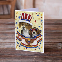 Load image into Gallery viewer, Beagle USA Greeting Cards -  Blank Note Cards – 8-Pack of Artist-Designed Cards with Envelopes