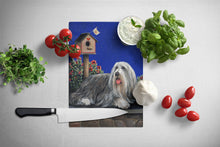 Load image into Gallery viewer, Bearded Collie Moon shine Glass Cutting Boards – Durable, Decorative Kitchen Art Large PPP3018LCB