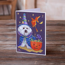 Load image into Gallery viewer, Bichon Frise Boo Halloween Greeting Cards -  Blank Note Cards – 8-Pack of Artist-Designed Cards with Envelopes