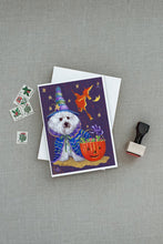Load image into Gallery viewer, Bichon Frise Boo Halloween Greeting Cards -  Blank Note Cards – 8-Pack of Artist-Designed Cards with Envelopes