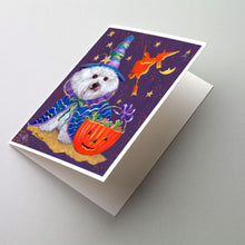 Load image into Gallery viewer, Bichon Frise Boo Halloween Greeting Cards -  Blank Note Cards – 8-Pack of Artist-Designed Cards with Envelopes