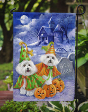 Load image into Gallery viewer, Bichon Frise Halloween Haunted House Garden Flag – Decorative Outdoor Yard Flag PPP3022GF