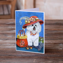 Load image into Gallery viewer, Bichon Frise Mademoiselle Greeting Cards -  Blank Note Cards – 8-Pack of Artist-Designed Cards with Envelopes
