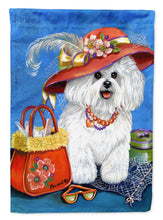 Load image into Gallery viewer, Bichon Frise Mademoiselle Garden Flag – Decorative Outdoor Yard Flag PPP3023GF