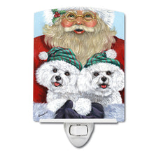 Load image into Gallery viewer, Bichon Frise Santa Christmas Ceramic Night Light PPP3024CNL