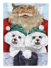Load image into Gallery viewer, Bichon Frise Santa Christmas Garden Flag – Decorative Outdoor Yard Flag PPP3024GF