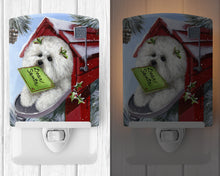 Load image into Gallery viewer, Bichon Frise Santa's List Christmas Ceramic Night Light PPP3025CNL