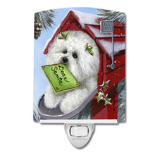 Load image into Gallery viewer, Bichon Frise Santa's List Christmas Ceramic Night Light PPP3025CNL