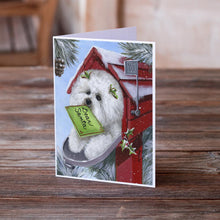 Load image into Gallery viewer, Bichon Frise Santa's List Christmas Greeting Cards -  Blank Note Cards – 8-Pack of Artist-Designed Cards with Envelopes