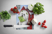 Load image into Gallery viewer, Bichon Frise Santa's List Christmas Glass Cutting Boards – Durable, Decorative Kitchen Art Large PPP3025LCB