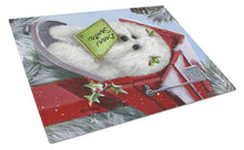 Load image into Gallery viewer, Bichon Frise Santa's List Christmas Glass Cutting Boards – Durable, Decorative Kitchen Art Large PPP3025LCB