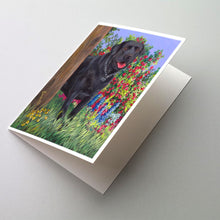Load image into Gallery viewer, Black Labrador Retriever Greeting Cards -  Blank Note Cards – 8-Pack of Artist-Designed Cards with Envelopes