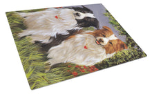 Load image into Gallery viewer, Border Collie Patrol Glass Cutting Boards – Durable, Decorative Kitchen Art Large PPP3029LCB