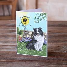 Load image into Gallery viewer, Border Collie Crossing Greeting Cards -  Blank Note Cards – 8-Pack of Artist-Designed Cards with Envelopes