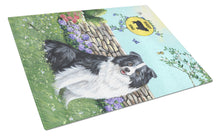 Load image into Gallery viewer, Border Collie Crossing Glass Cutting Boards – Durable, Decorative Kitchen Art Large PPP3030LCB