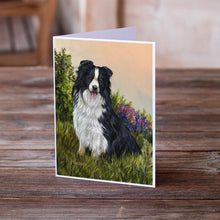Load image into Gallery viewer, Border Collie Simplicity Greeting Cards -  Blank Note Cards – 8-Pack of Artist-Designed Cards with Envelopes