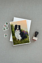 Load image into Gallery viewer, Border Collie Simplicity Greeting Cards -  Blank Note Cards – 8-Pack of Artist-Designed Cards with Envelopes