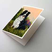 Load image into Gallery viewer, Border Collie Simplicity Greeting Cards -  Blank Note Cards – 8-Pack of Artist-Designed Cards with Envelopes