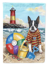 Load image into Gallery viewer, Boston Terrier Beach Baby Flag Canvas House Size PPP3032CHF