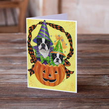 Load image into Gallery viewer, Boston Terrier Halloweenies Greeting Cards -  Blank Note Cards – 8-Pack of Artist-Designed Cards with Envelopes