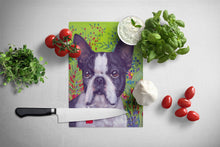 Load image into Gallery viewer, Boston Terrier Jungle Glass Cutting Boards – Durable, Decorative Kitchen Art Large PPP3034LCB