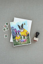 Load image into Gallery viewer, Boston Terrier Easter Bunny Greeting Cards -  Blank Note Cards – 8-Pack of Artist-Designed Cards with Envelopes