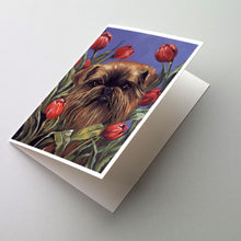 Load image into Gallery viewer, Brussels Griffon Peek a Boo Greeting Cards -  Blank Note Cards – 8-Pack of Artist-Designed Cards with Envelopes