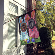 Load image into Gallery viewer, Cairn Terrier Easter Bunnies Flag Canvas House Size PPP3046CHF